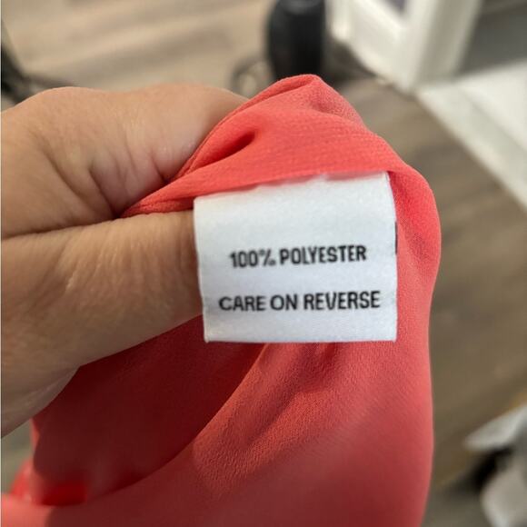 Calvin Klein Orange V Neck Blouse With Flutter Sleeves Size Large - Picture 7 of 7